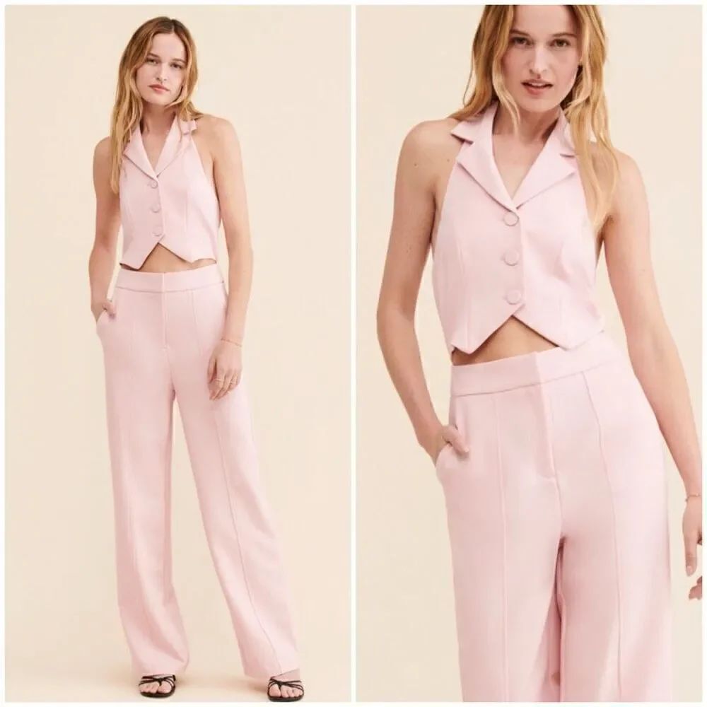 Michaela Vest Front Jumpsuit Pink The Reckless